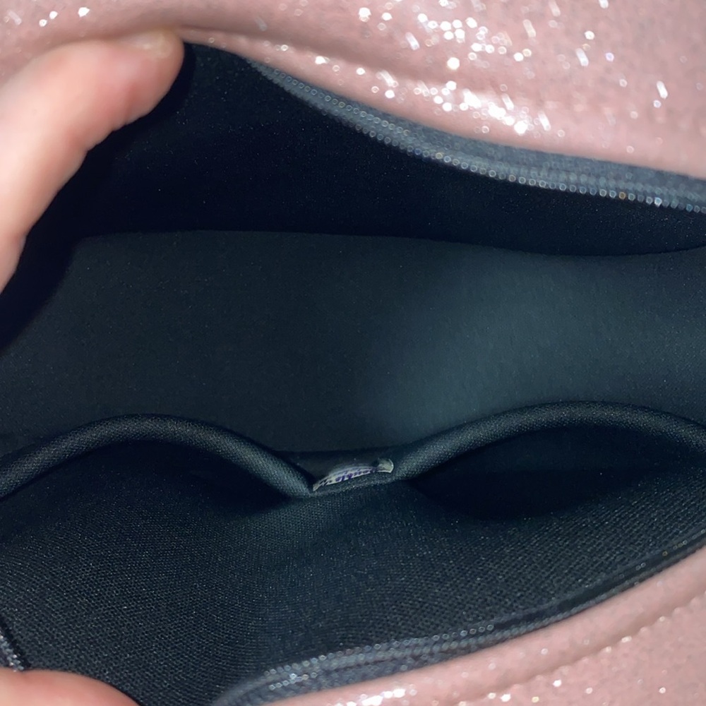 *Double K Originals Heart Pumps for Pumpkins Face Pale Pink Holo Glitter Purse - Picture 11 of 12